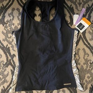 Galleria Brazil  Black Tank Top with rouched side panels